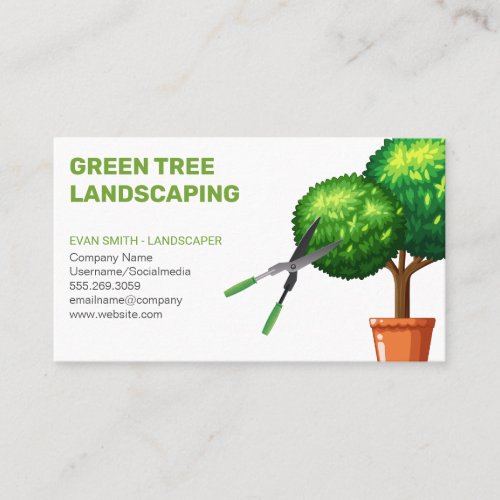 Landscaping  Tree Trimming Topiary Business Card