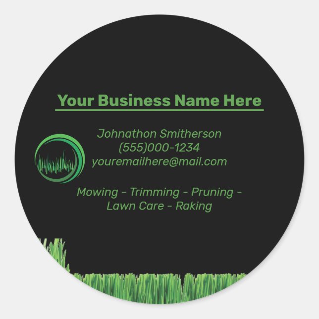 Landscaping Yard Maintenance Lawn Care Classic Round Sticker (Front)