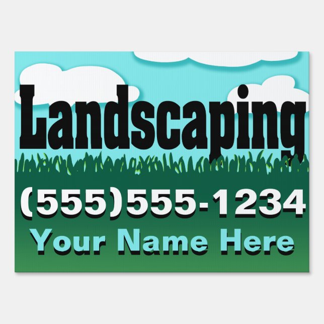 Landscaping Yard Sign. Advertise Yard Maintenance Yard Sign (Front)