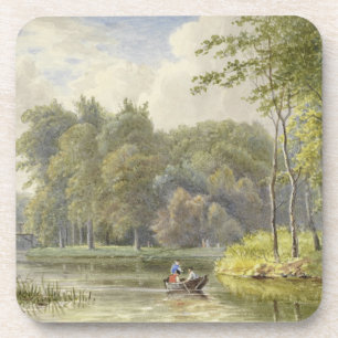 Landschap met Figuren in een Roeibootje Vintage Beverage Coaster