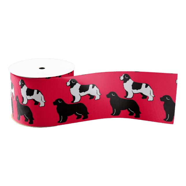 Landseer and Black Newfies Ribbon (Spool)