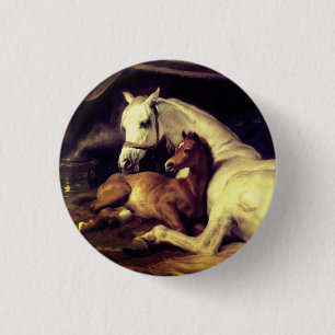 Landseer Horses Button