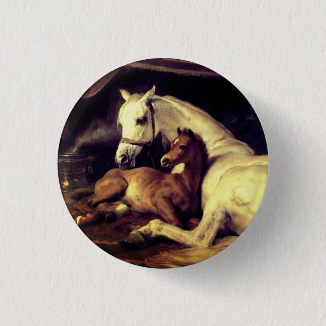 Landseer Horses Button (Front)