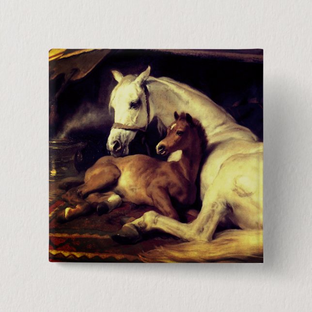 Landseer Horses Button (Front)