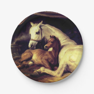 Landseer Horses Paper Plates