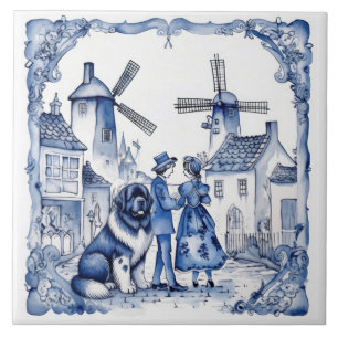 Landseer in Delft Village Ceramic Tile