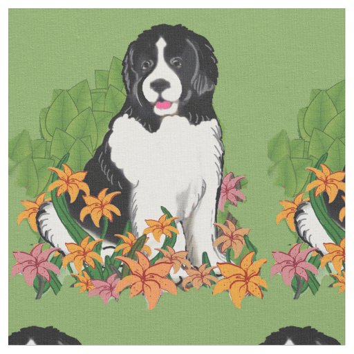 Landseer In The Garden fabric