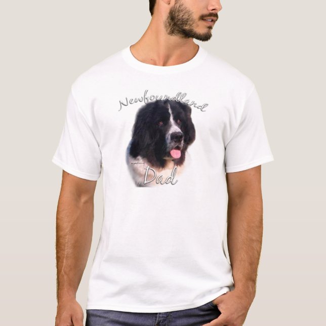 Landseer Newfoundland Dad 2; Newfie Dad; Newf Dad T-Shirt (Front)