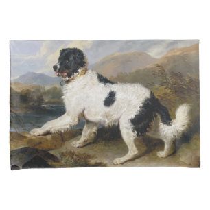 Landseer Newfoundland Dog (Black and White Animal) Pillow Case