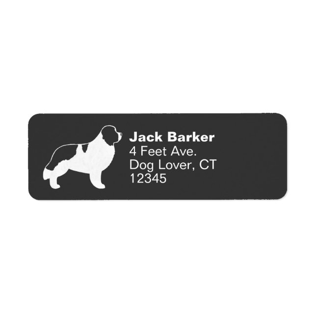 Landseer Newfoundland Dog Return Address Labels (Front)