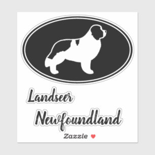 Landseer Newfoundland Dog Silhouette Sticker