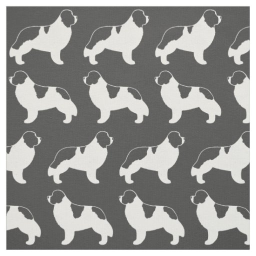 Landseer Newfoundland Dogs Patterned Fabric