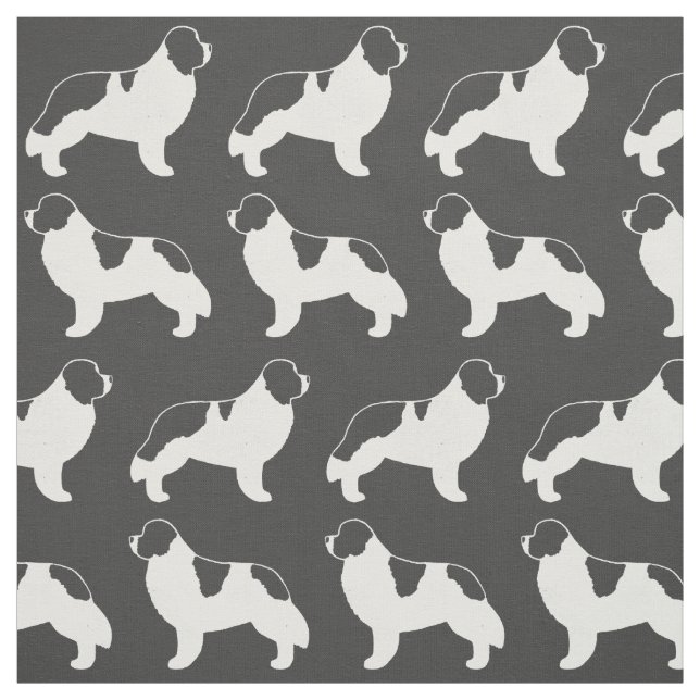 Landseer Newfoundland Dogs Patterned Fabric (Swatch)