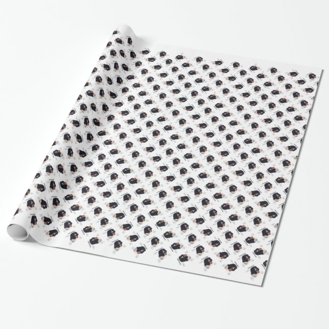 Landseer Newfoundland History; I love Newfies Wrapping Paper (Unrolled)
