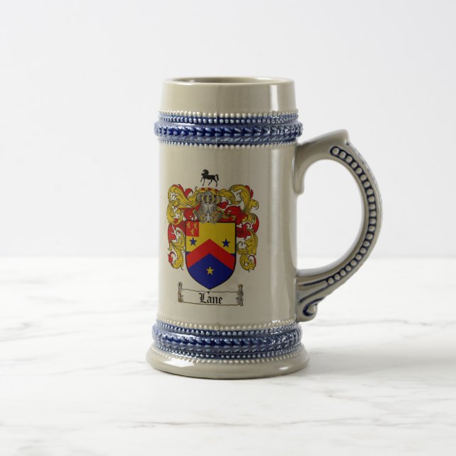 Lane Coat of Arms Stein / Lane Family Crest Stein (Right)