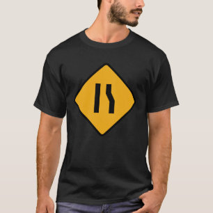 Lane ends road narrows merge ahead road sign T-Shirt