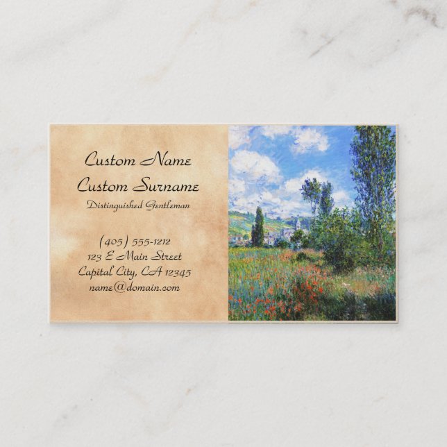 Lane in  Poppy Fields Saint-Martin Claude Monet Business Card (Front)