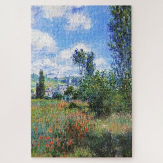 Lane in  Poppy Fields Saint-Martin Claude Monet Jigsaw Puzzle