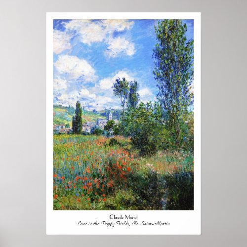 Lane in Poppy Fields Saint_Martin Claude Monet Poster