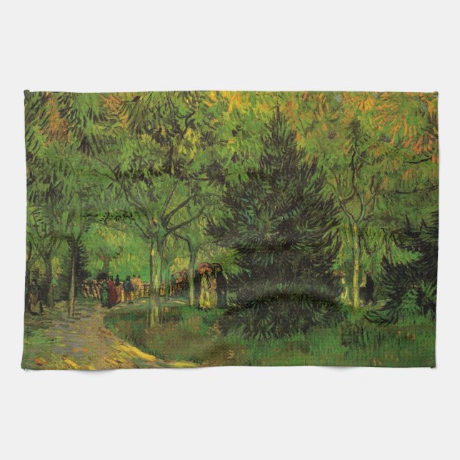 Lane in Public Garden, Arles by Vincent van Gogh Kitchen Towel (Horizontal)