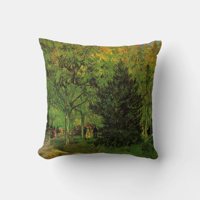 Lane in Public Garden, Arles by Vincent van Gogh Throw Pillow (Front)