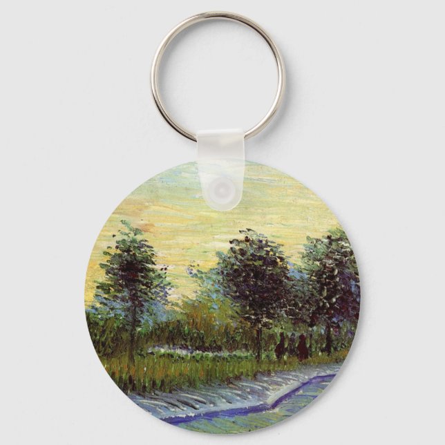 Lane in Voyer d'Argenson Park by Vincent van Gogh Keychain (Front)