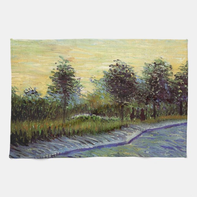 Lane in Voyer d'Argenson Park by Vincent van Gogh Kitchen Towel (Horizontal)