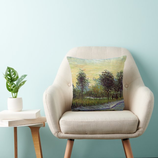 Lane in Voyer d'Argenson Park by Vincent van Gogh Throw Pillow (Chair)