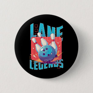 Lane Legends Bowling Sports Design Button