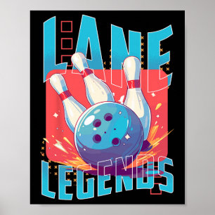 Lane Legends Bowling Sports Design  Poster