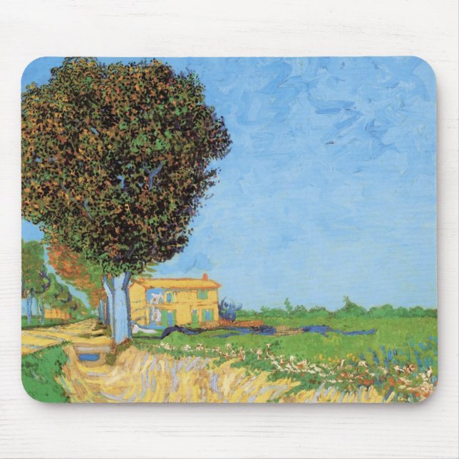 Lane Near Arles by Vincent van Gogh Mouse Pad (Front)