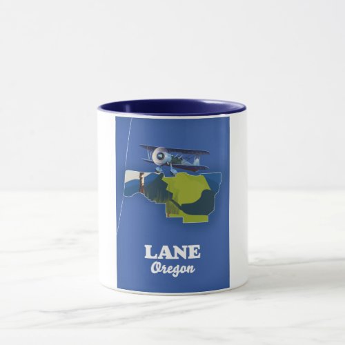 Lane Oregon Travel map Mug