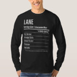 Lane Serving Size Nutrition Label Calories T-Shirt