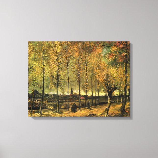 Lane with Poplars by Vincent van Gogh. Canvas Print (Front)