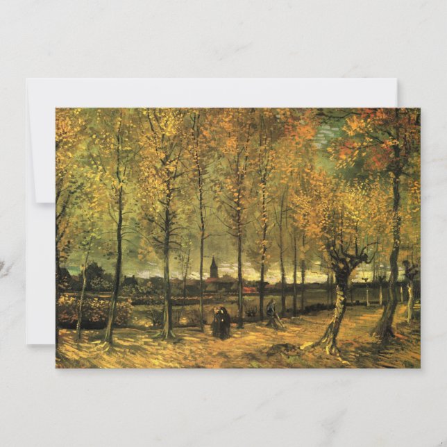 Lane with Poplars by Vincent van Gogh Invitation (Front)