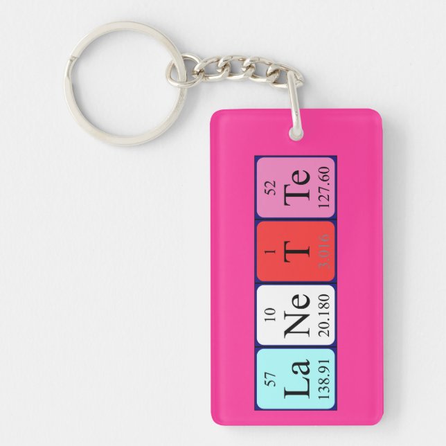 Lanette periodic table name keyring (Front)