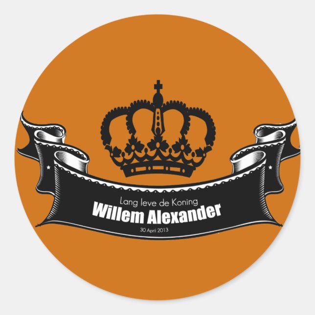 Lang leve de Koning Classic Round Sticker (Front)