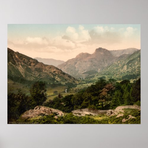 Langdale Valley Lake District Cumbria England Poster