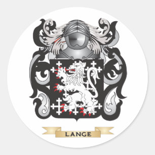 Lange Coat of Arms (Family Crest) Classic Round Sticker