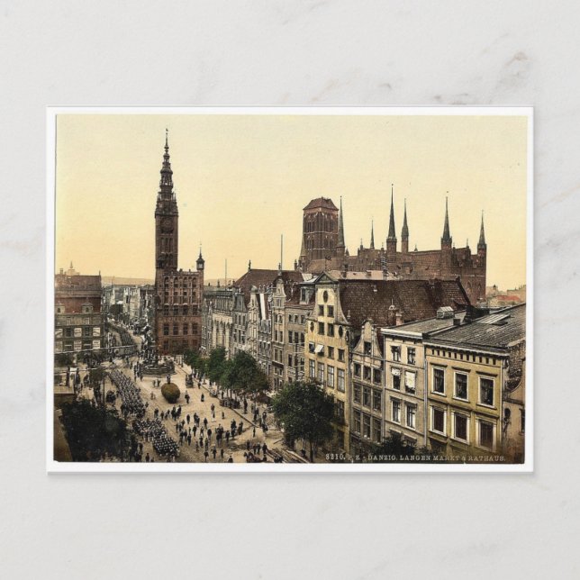 Langen Market and Court House, Danzig, West Prussi Postcard (Front)
