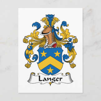 Langer Family Crest Postcard