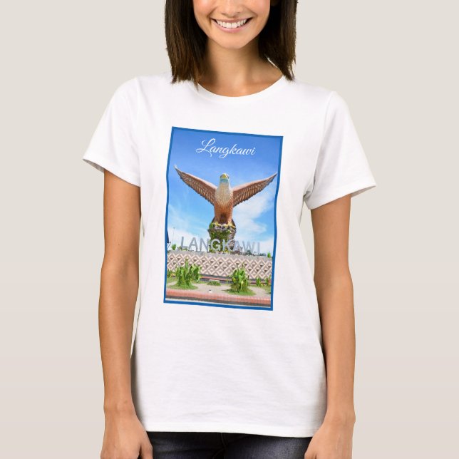 Langkawi Malaysia Eagle Statue Landmark Souvenir T-Shirt (Front)
