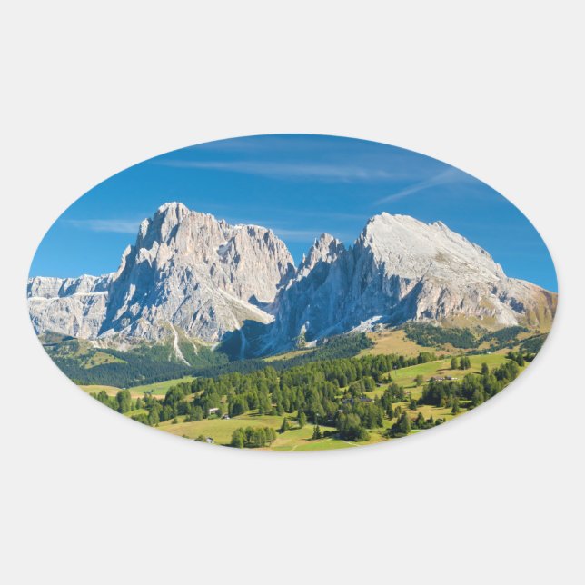 Langkofel Group in South Tyrol, Italy Oval Sticker (Front)