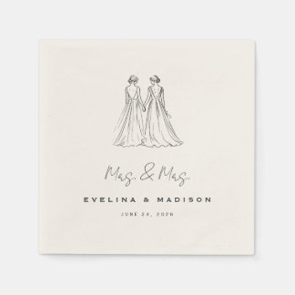 Langley Mrs. & Mrs. Wedding Napkins