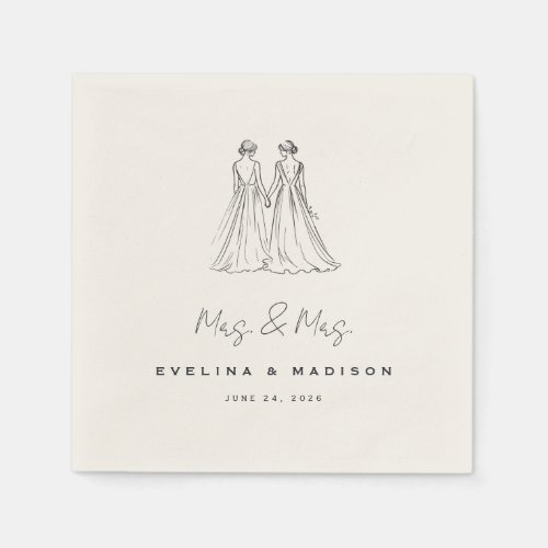 Langley Mrs  Mrs Wedding Napkins