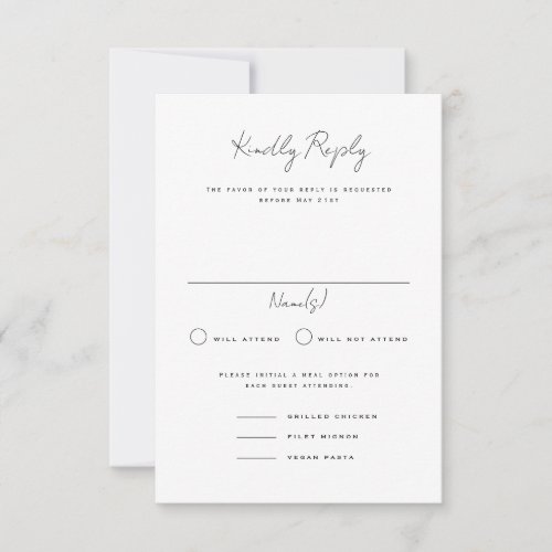 Langley Portrait Wedding RSVP Card