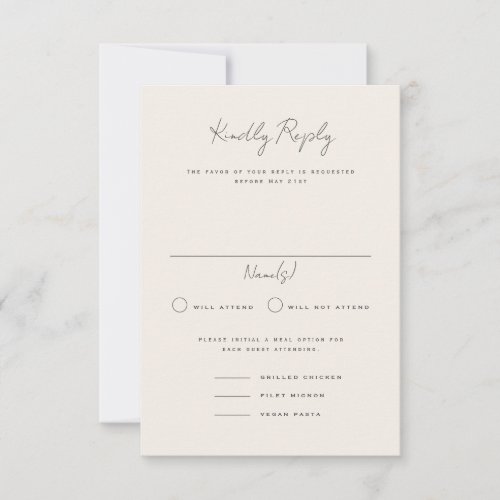 Langley Portrait Wedding RSVP Card