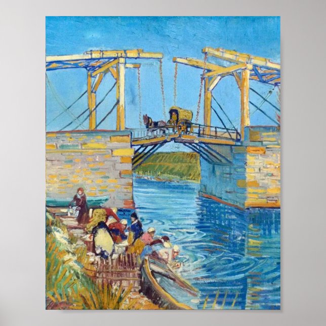 Langlois Bridge at Arles (1888) Van Gogh Fine Art Poster (Front)