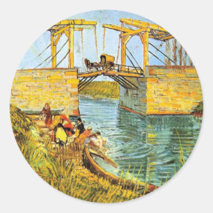 Langlois Bridge at Arles by Vincent van Gogh Classic Round Sticker