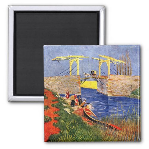 Langlois Bridge at Arles by Vincent van Gogh Magnet